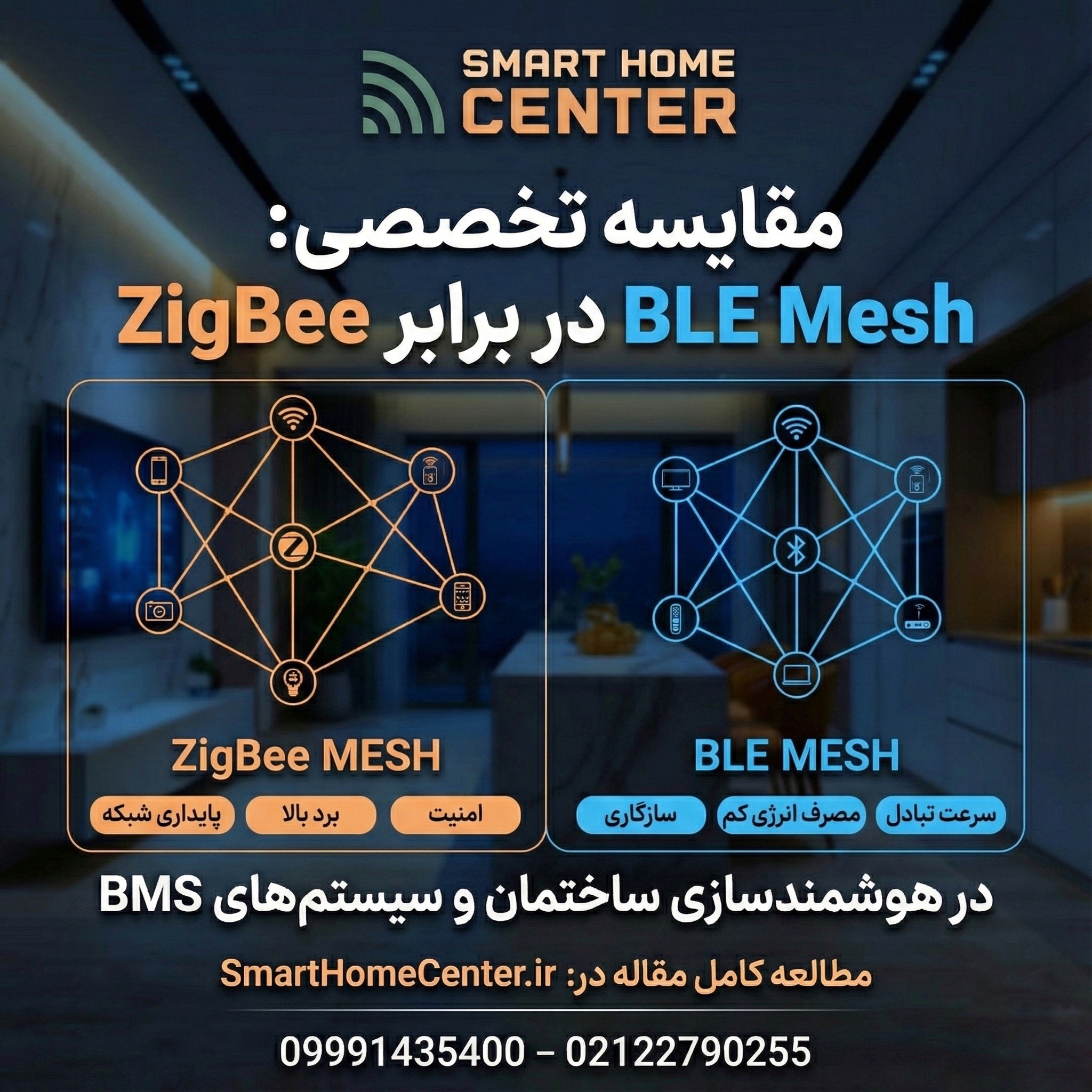 مقایسه کامل ZigBee با BLE Mesh